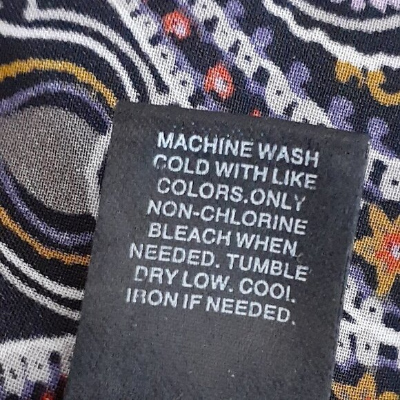 Express Paisley Camisole Tank Top; Black/Lavender/Gold; Adjustable Strap; Size S - Picture 5 of 5